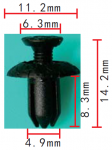 TOYOTA 90467-05063-C0,90467-05063-B3 клипса  4.9x8.3x11.2mm