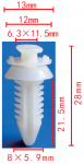 GM 15545202 клипса  8x21.5x13mm