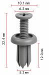 Toyota 9046705090B1 темно-серая клипса  5.2x12x10.1mm