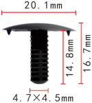 Toyota 9046705021C0 черная клипса  4.7x14.8x20.1mm