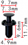 Toyota 90467-05170 (TF80) клипса  4.9x9.6x9.7mm