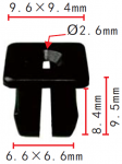 GM 16503329 клипса  6.6x8.4x9.6mm  d2.6mm