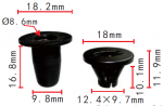 TOYOTA 4133J10-0033  клипса 9.7x10.1x18mm  d6mm  9.8x16.8x18.2  d8.6mm