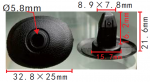 SUBARU 99011FC000NN Клипса  8.9x16.2x32.8mm  d5.8mm