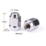 Гайка 901373 Cr M14X2,00 Хром высота 31 мм Конус с выступ., закр., кл.21мм