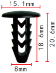 FIAT14591787 клипса 8x18.6x15.1mm