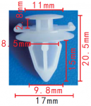 Mitsubishi MR200275 клипса  9.8x15x17mm