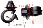 Клипса  9.4x11.2x19.7mm  d11.6mm