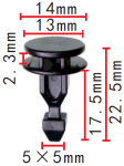 HONDA 91547-TZ5-A02  Клипса  5x17.5x14mm