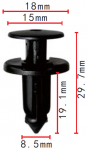Toyota 75867-30120 клипса  8.5x19.1x18mm