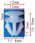 VW, VAG, AUDI 191853585A клипса 11.8x11.2x12mm