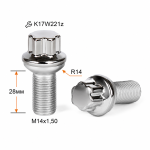Болт M14X1,50X28 Цинк Сфера с выступом ключ 17 мм S17D28i Z