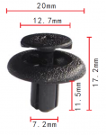 TOYOTA / LEXUS  90467-07138 клипса 7.2x11.5x20mm