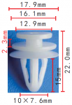 GM 11562585, 330151056, 11569810 Клипса 10x15.2x17.9mm