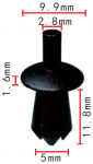 MER-BENZ 000-990-34-92, 51161881149 клипса  5x11.8x9.9mm