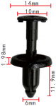 Toyota 90467-06168 клипса   6x11.9x14mm