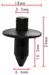 Nissan 0155301913 клипса светло- серая  6.6x16.3x18mm