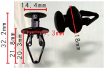 GM 11561368 Клипса  9.3x20.3x18mm