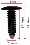 GM,CHRYSLER,FORD 10121502, 6033082, 6033840, 390018-S клипса  7.6x27.9x18mm