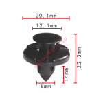NISSAN / ,MITSUISHI 01553-09321, MR328954  8x14x20.1mm