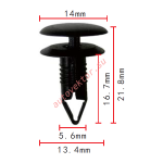 Mazda B101-68-252-00 клипса  5.6x16.7x14mm