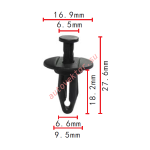 GM 1636632, 20687704 клипса  9.3x17.7x16.9mm