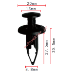 TOYOTA 90467-09189, 90467-09127 клипса  8.8x27.5x20mm